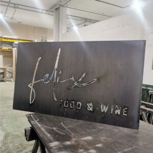 Cartel en acero corten para restaurante - Tegueste