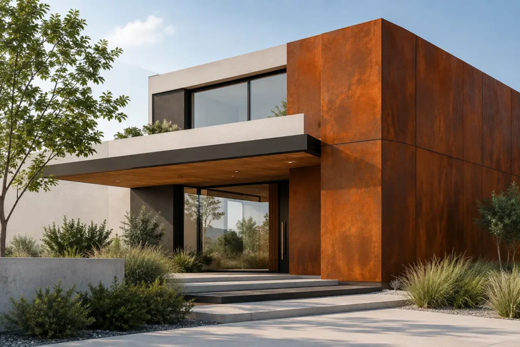 Cómo integrar acero corten en fachadas modernas